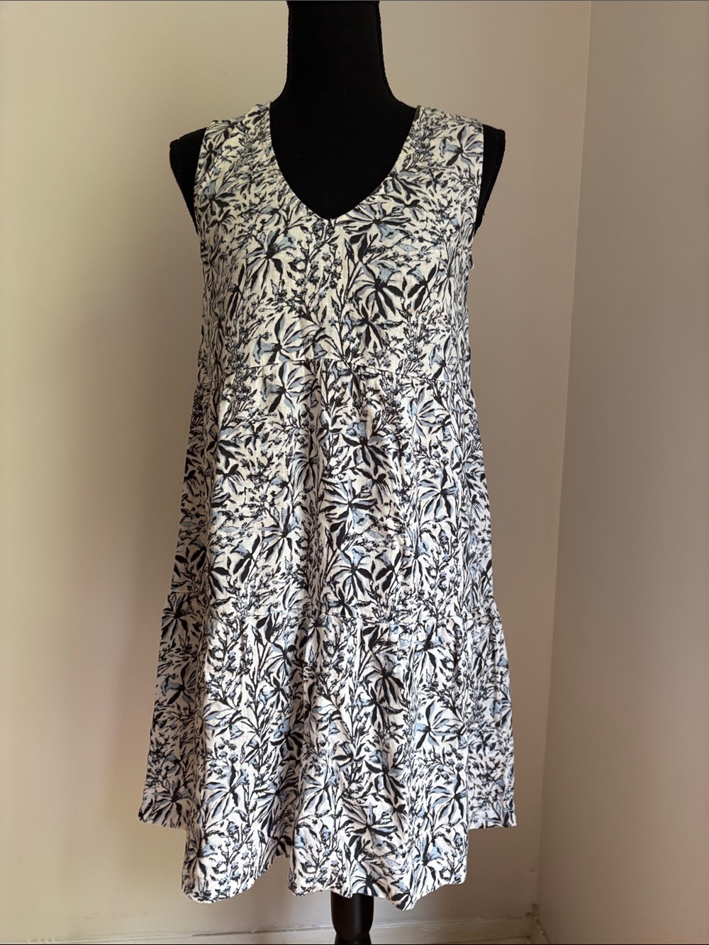 NEW LUCKY brand linen dress beach floral coverup sleeveless XS - Picture 2 of 3